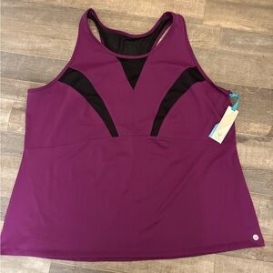 Livi Active Purple and Black Athletic RacerBack‎ Tank NWT Size  26/28